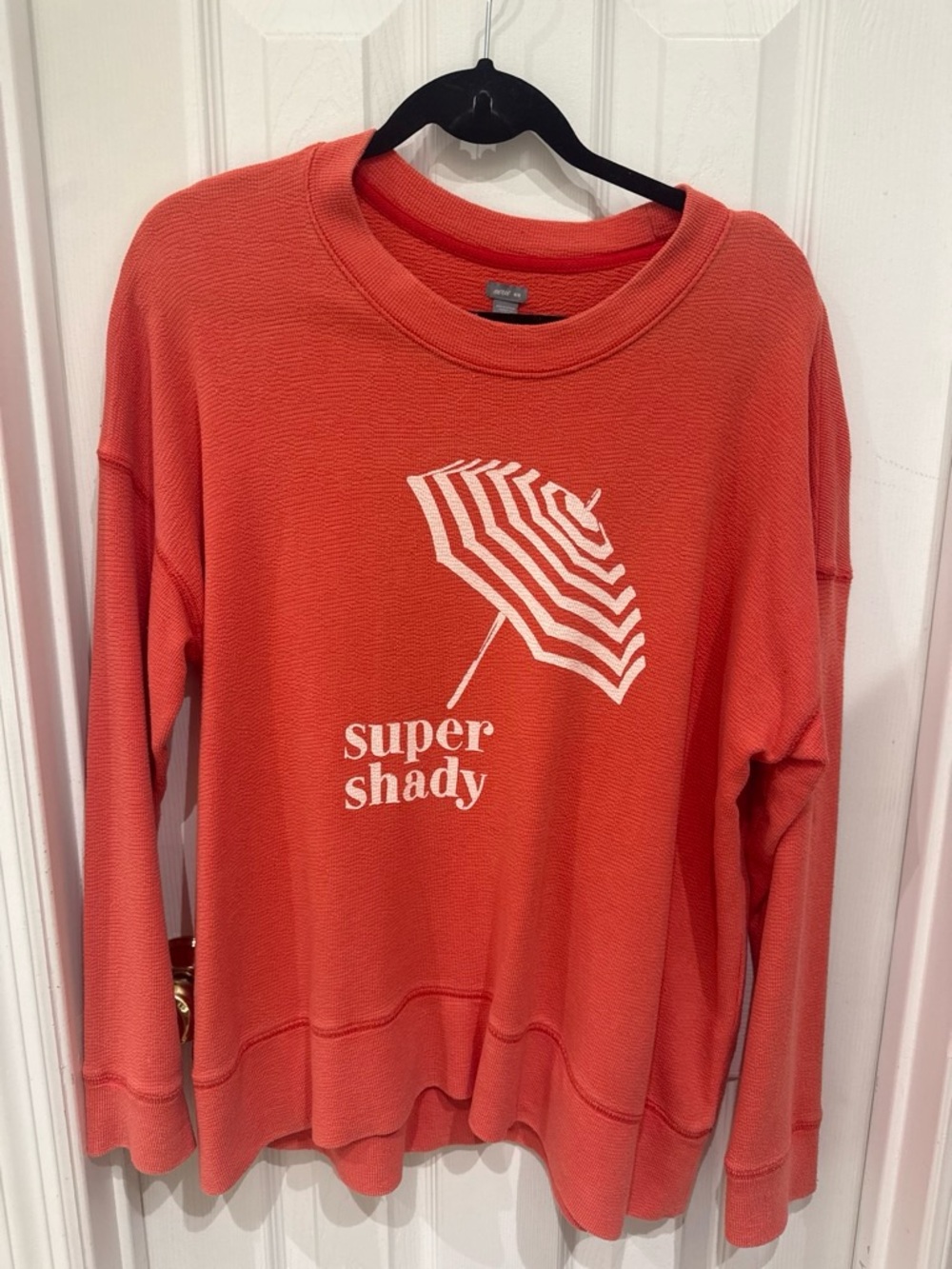 aerie Coral Crewneck Sweatshirt with Umbrella Graphic